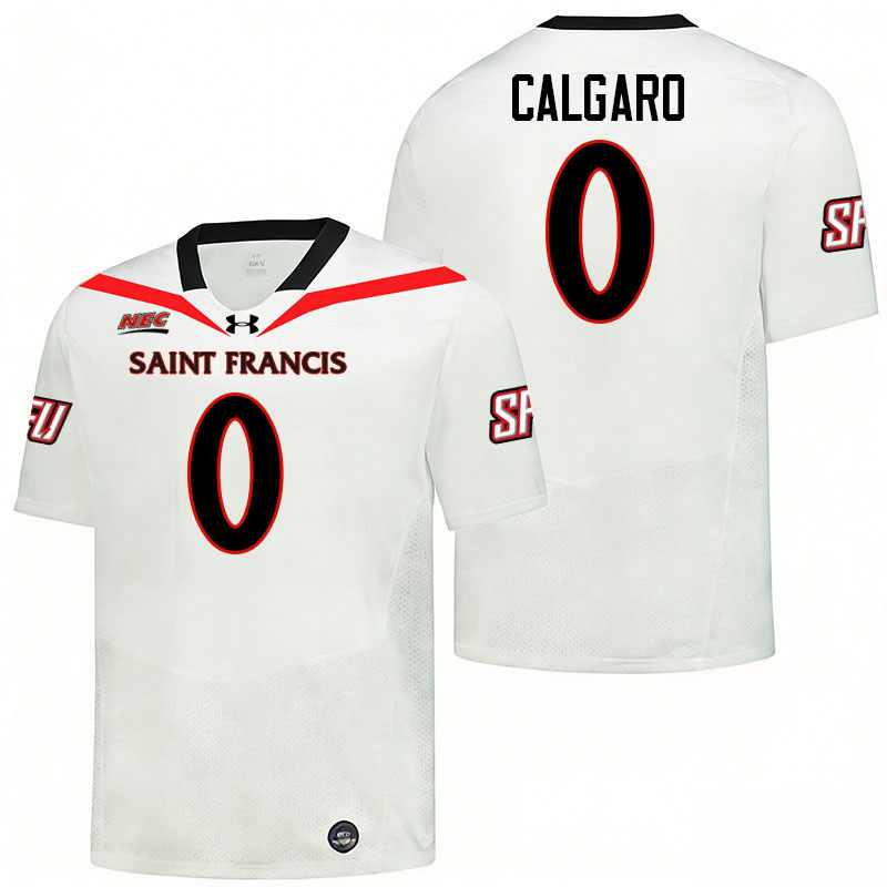 Saint Francis Red Flash #0 Geno Calgaro College Football Jerseys,Uniforms Stitched-White
